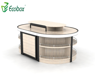 Ecobox GMG-002 Gabinetes de supermercado de madera de acero exhibidores de estantes de isla