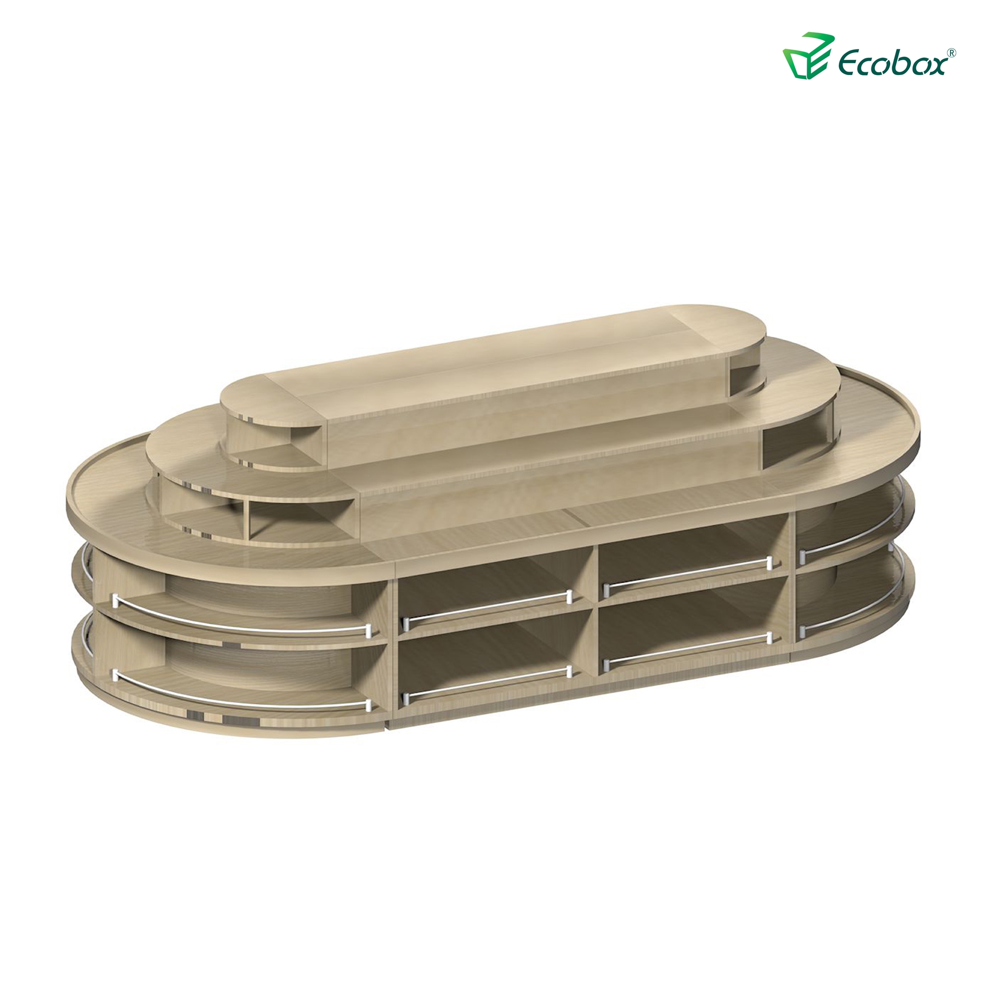 Estante redondo de la serie Ecobox G001 con exhibidores de alimentos a granel de supermercado de contenedores a granel Ecobox