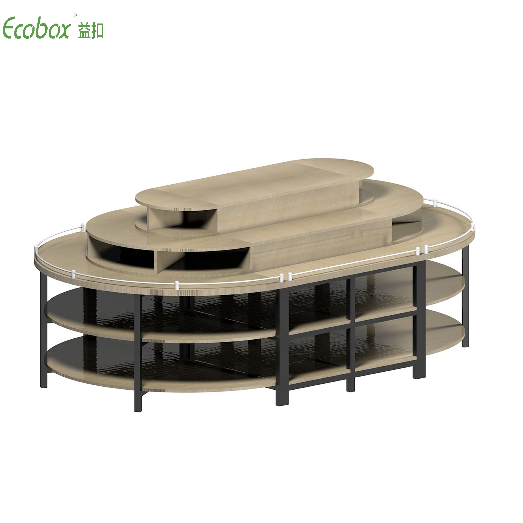 Estante redondo de la serie Ecobox G005 con exhibidores de alimentos a granel de supermercado de contenedores a granel Ecobox